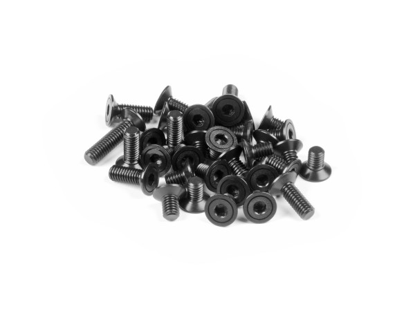 XRAY 913300 - HEX SCREW 110° SFH M3 - Set for X4 2024 Alu Lower Deck 301020 (33 pcs)