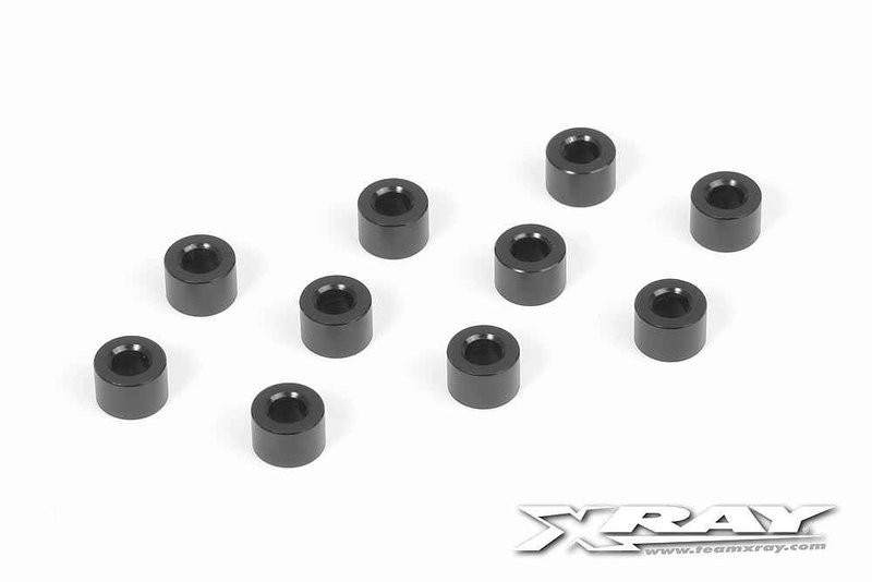 XRAY 303127-K - X4 / T4 Alu Shims 3x6x4.0mm - SCHWARZ (10 Stück)