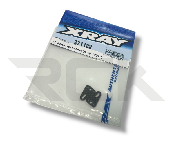 XRAY 371188 - X1 2025 - Carbon Platte für Side Link mit 2 Pins (2 Stück)