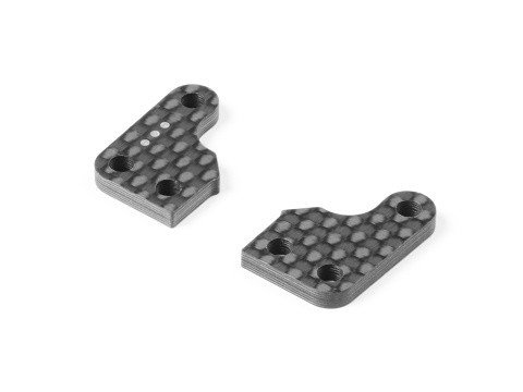 XRAY 322296 - XB2 2024 - Carbon Verlängerungsplatten für Lenkarme - 3 Dots (2 Stück)