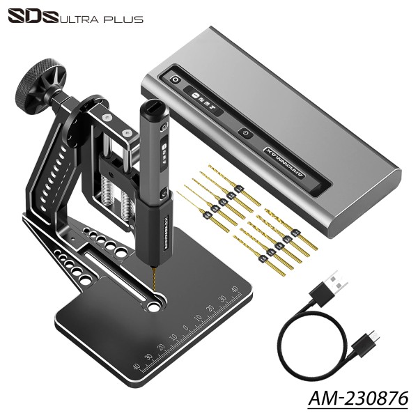 Arrowmax 230876 - SDS ULTRA PLUS - Akku Bohrer Set im Alu Case - mit 10 Bohrern + Bohrständer