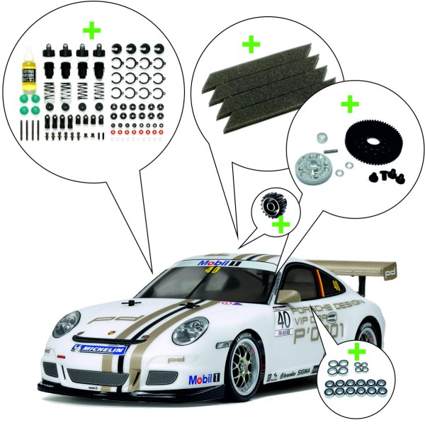 RCK-KleinSerie SPEZIAL: Tamiya - Porsche 911 GT3 Cup 997 - TT-01E + Tuning (Basis 47429) - STAGE 1.1