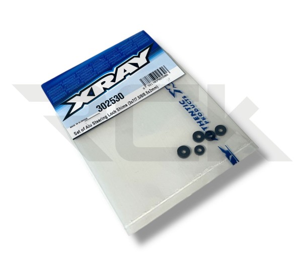 XRAY 302530 - X4 2025 - Alu Lenkungs Anschlag Shims - 3x7/7.5/8/8.5/9x2mm - jew. 1 Shim