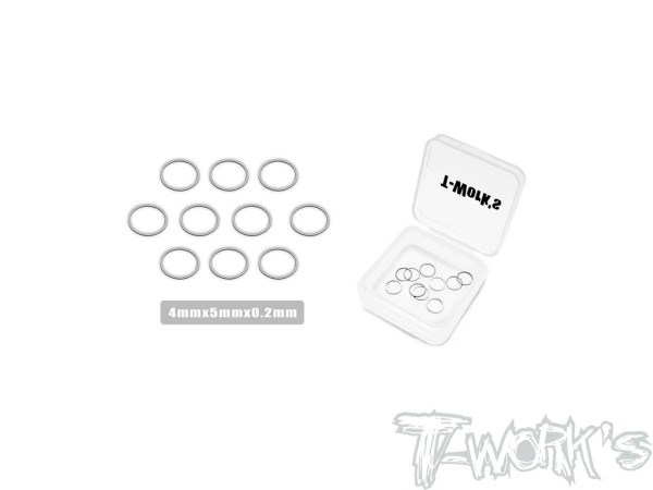 T-Work's TE-X4-X4-M2 - Upper Deck Shim . 4x5x0.2mm - for XRAY X4 / X4 2023 / 2024 / X4 2025 (10 pcs)